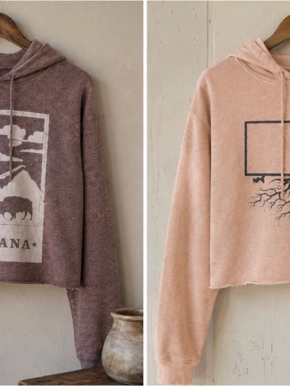 Chicka-D WYR Set Lot 2 Montana Cropped Sweatshirt Womens Top Sweater Size M